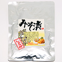 長期熟成　生姜の味噌漬　180g袋入り　【老舗とべやのお漬物】